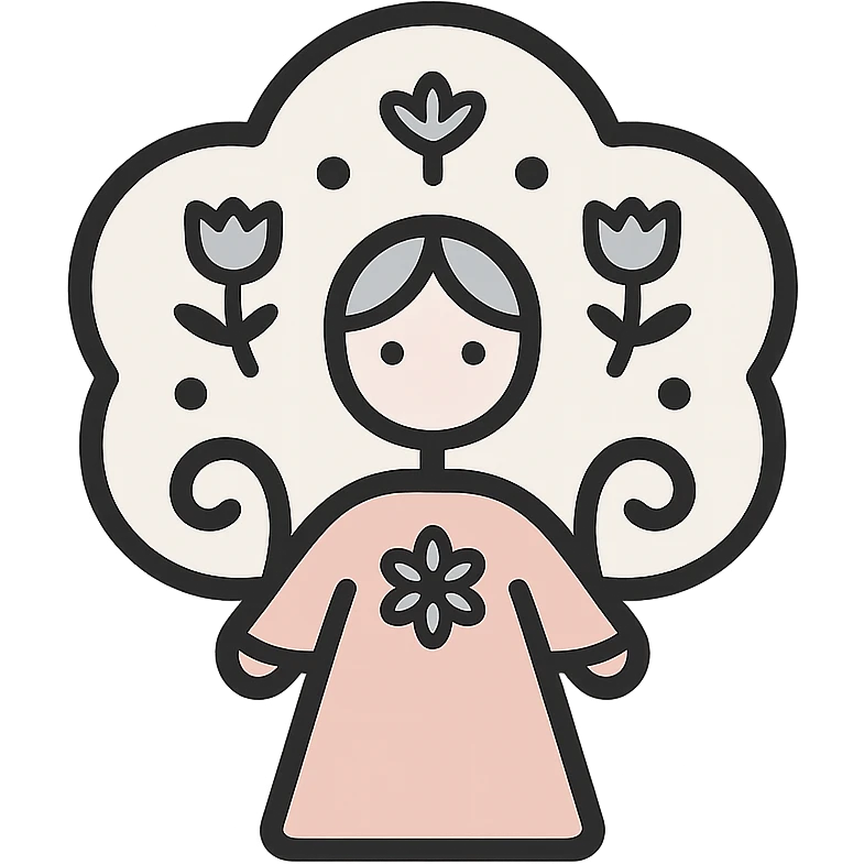 favicon illustration of a tree, Scandinavian folk art style emoji