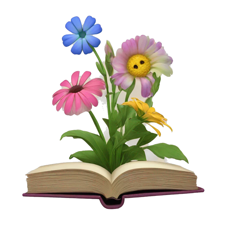 Books and flowers emoji