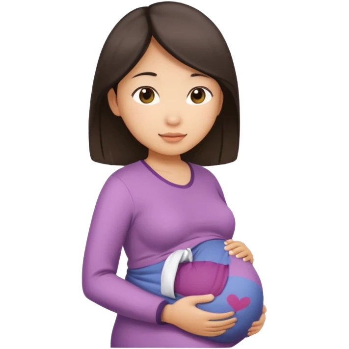 Newly pregnant Asian girl  emoji