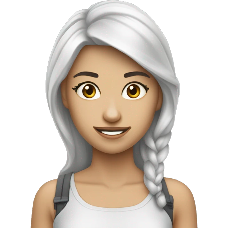 Девушка брюнетка закрывает рукой лицо ￼ emoji