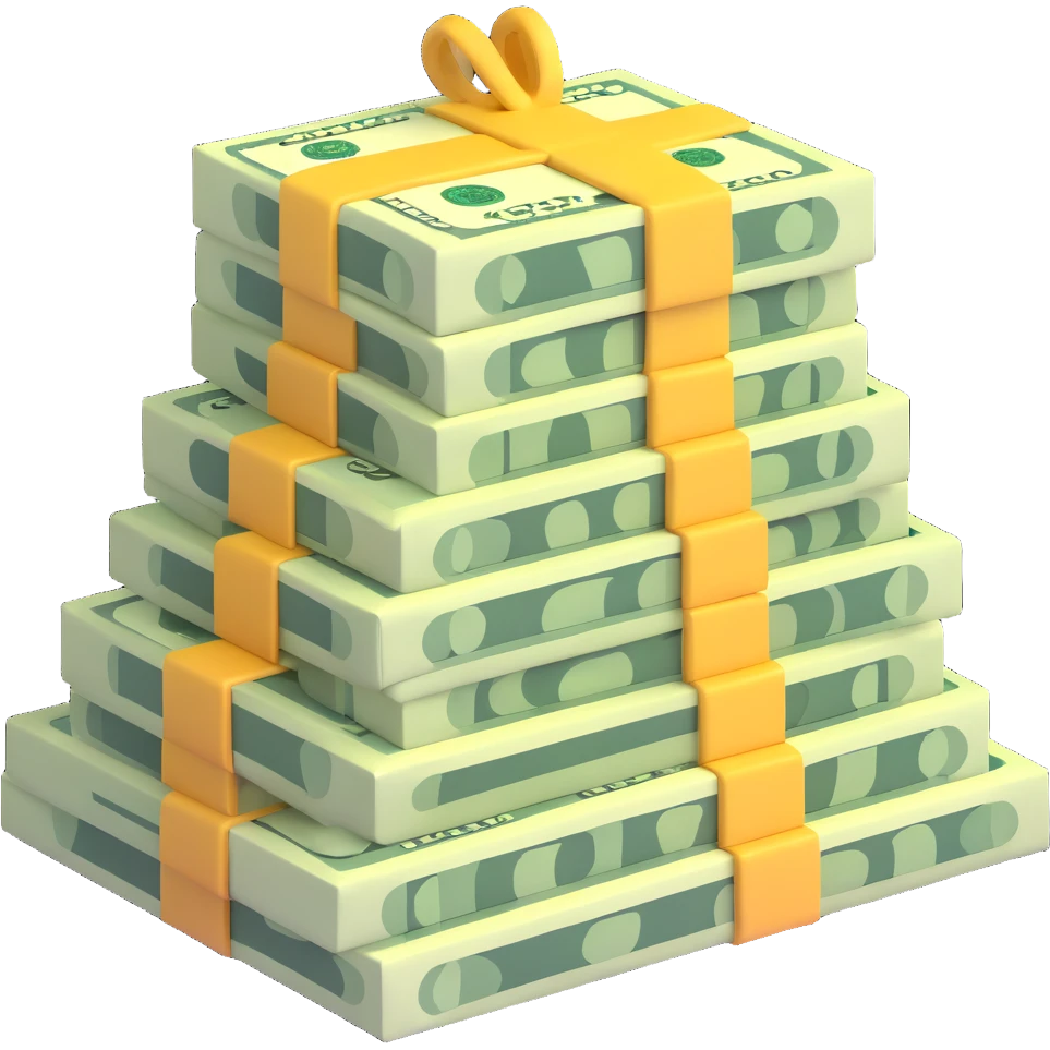 cash money, dollar bills, money stack emoji