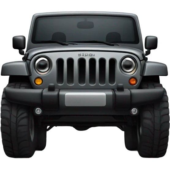 Front of Dark gray Jeep with stinger emoji