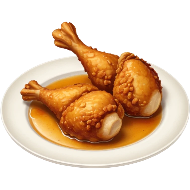 crispy chickens legs on the plate emoji