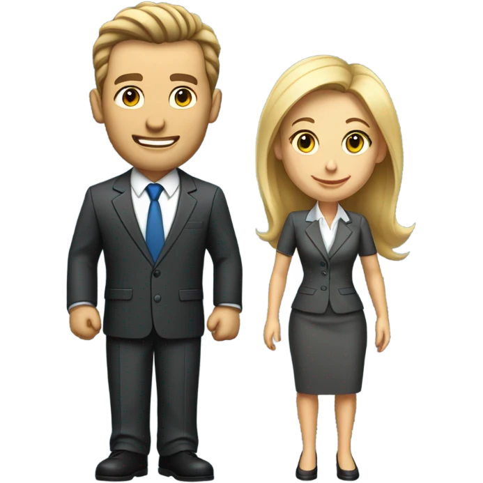 caucasian businessman and businesswoman emoji