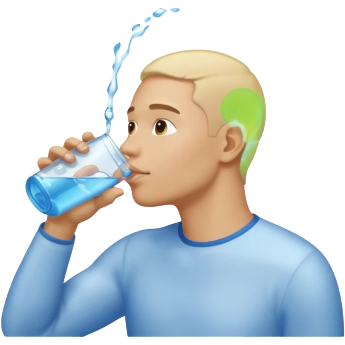 light man in profile drinking water emoji