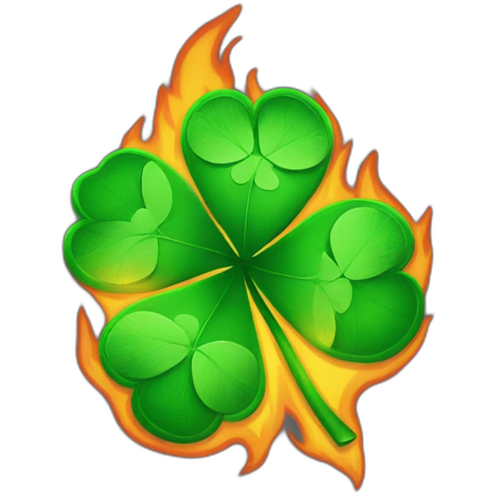 four leaf clover on fire emoji