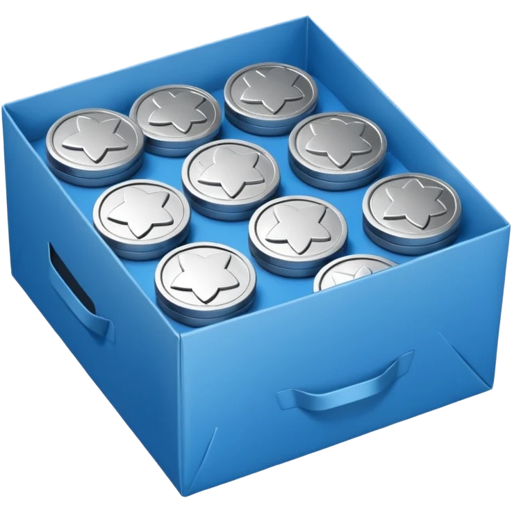 blue coins credit in a package emoji