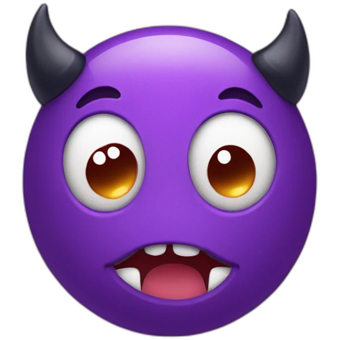 Cute giggle with purple devil ears  emoji