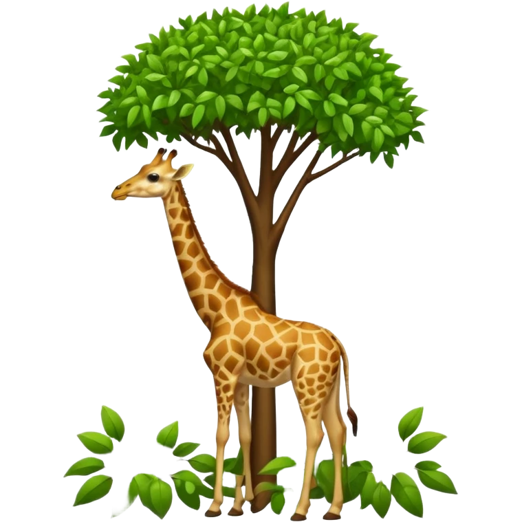 giraffe eating leaves from a tree emoji