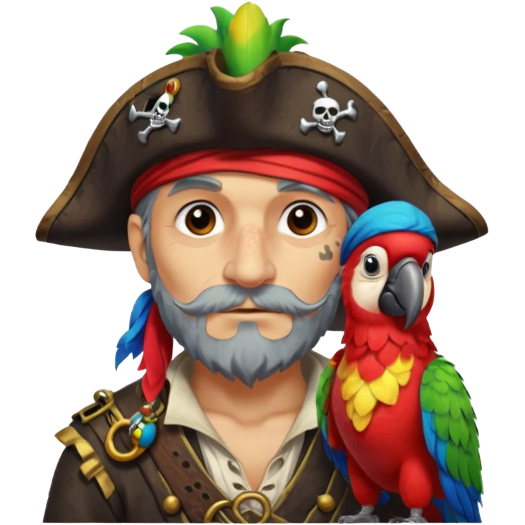 pirate and parrot emoji