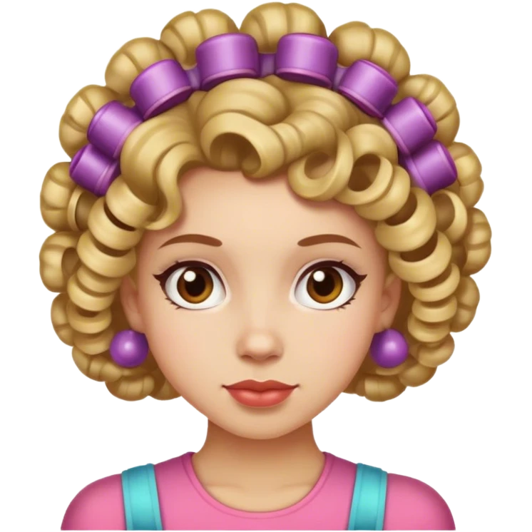 Girl with curlers in her hair  emoji