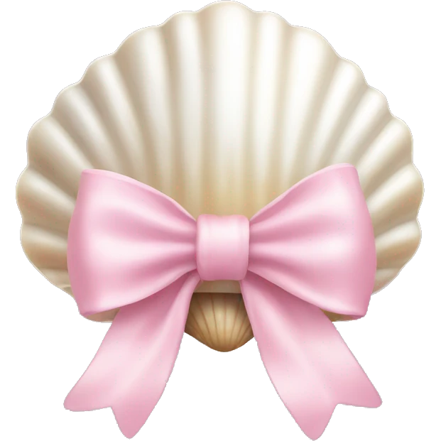 Pearl shell and light pink bow emoji
