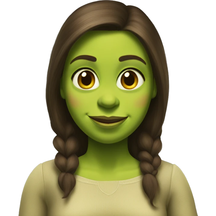 Shrek with brunette woman emoji