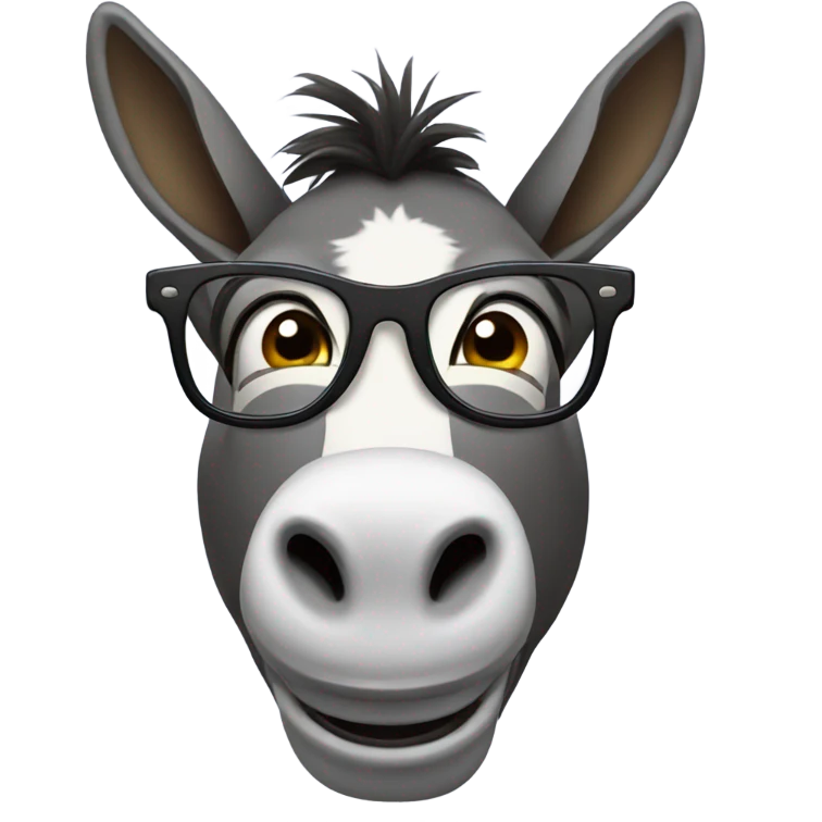 Donkey with glasses emoji