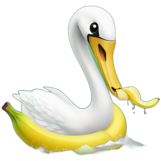 Swan eating banana  emoji