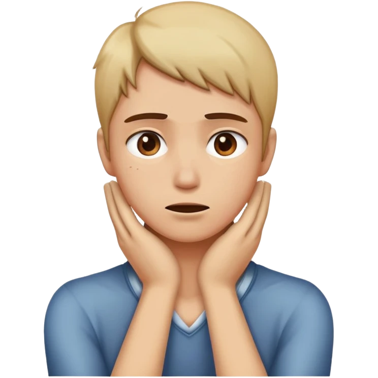 Person holding there neck emoji