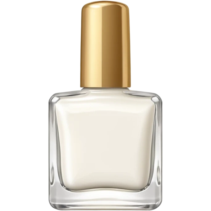 White nail polish in a square bottle with gold lid  emoji