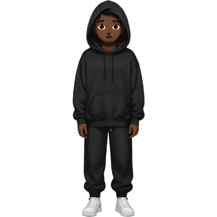 Oversized black hoodie and oversized pants dark aesthetic  emoji