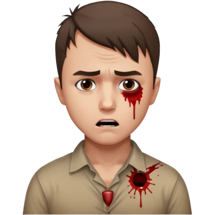 Charlie kirk with bullet hole on neck and scared expression  emoji