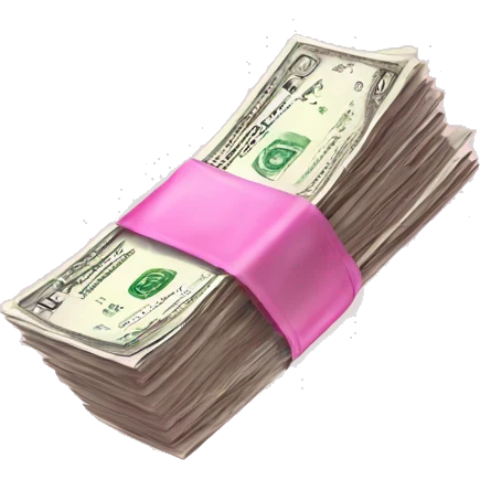 pink money flying  emoji