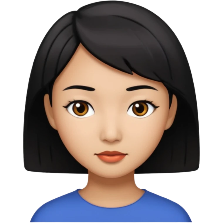 An Asian woman with Medium brown skin and Short black hair and black eyes emoji