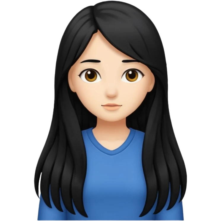 long hair girl but with black hair emoji
