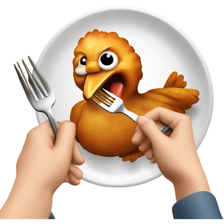 eating chicken in lunch emoji