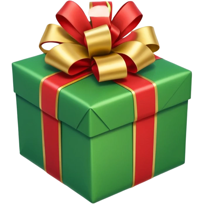 gift emoji, wrapped present with a bow, cheerful colors, simple design emoji