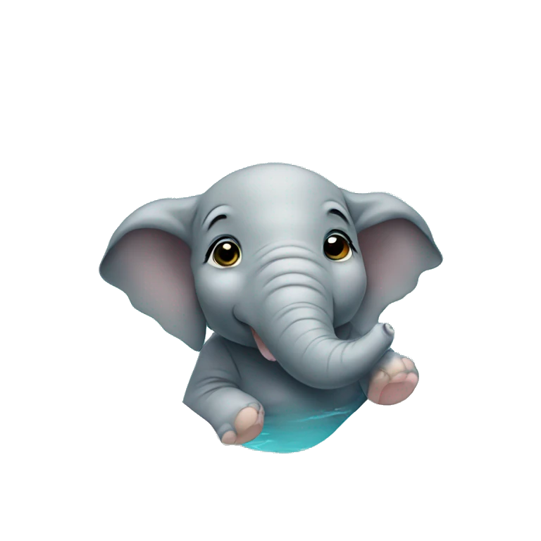 baby elephant in the pool emoji