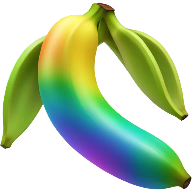 a fully rainbow banana emoji