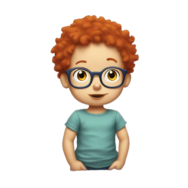rugrats Redhead baby with glasses emoji