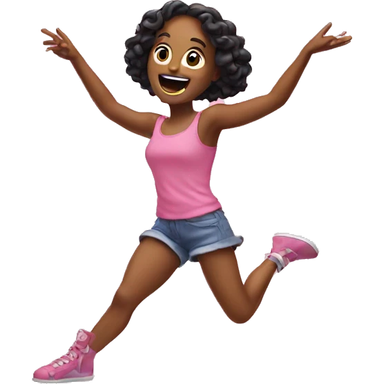 Pink cereal dancing girl emoji
