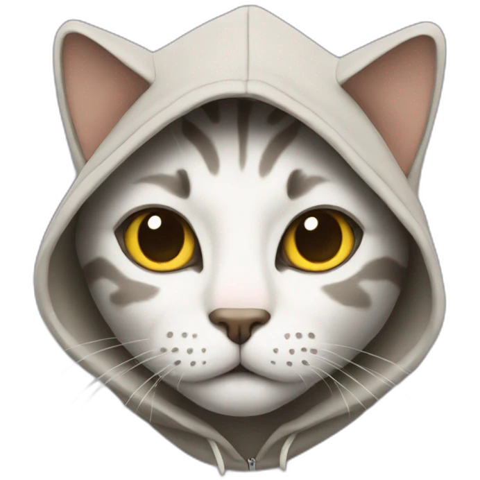 Cat wearing a hoodie emoji