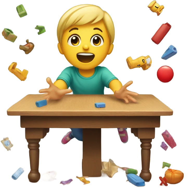 kid fall of the table  emoji