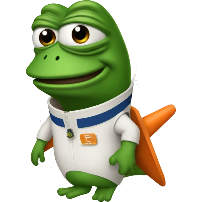 pepe with rocket  emoji