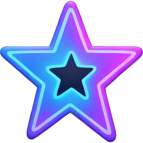 Iridescent neon star  emoji