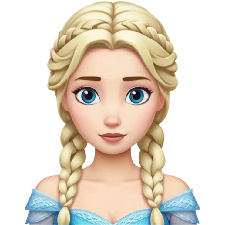 Elsa ice queen with blonde braid emoji