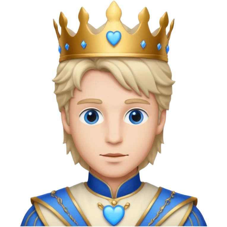 Principe con ojos de corazón azul emoji