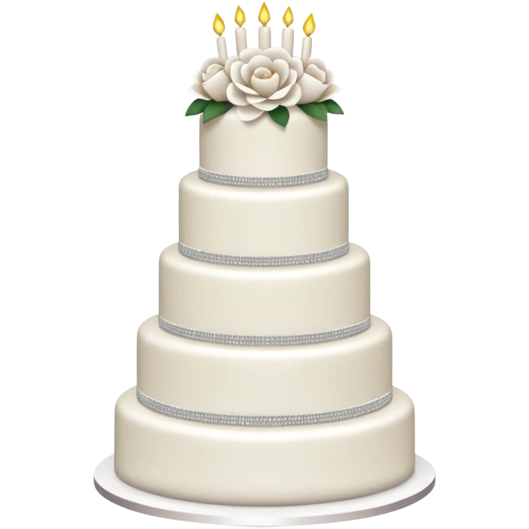 white wedding cake with floral decorations and sparkle effect emoji
