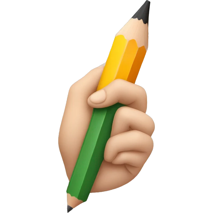 hand holding a pencil emoji