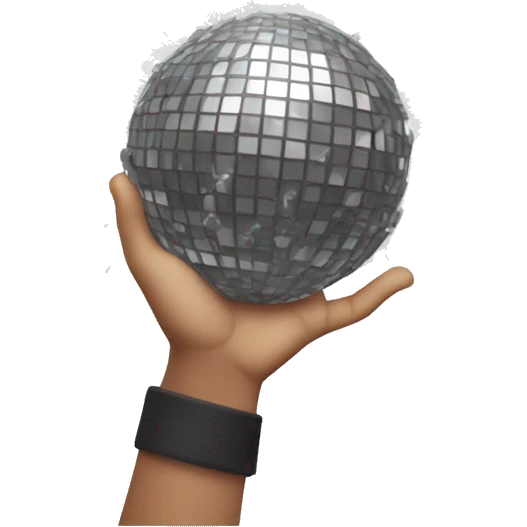Exploding grey disco ball in hand emoji