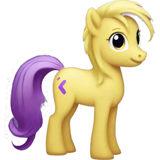 My little pony with yellow hair and a purple tail emoji