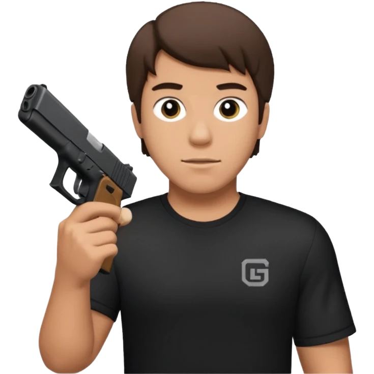Mr.beast holding a Glock 19 emoji
