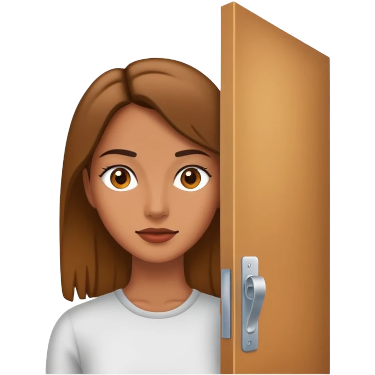 Woman half way out door  emoji