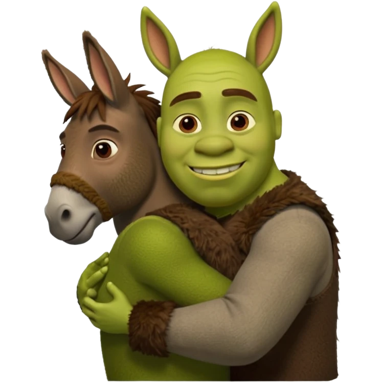 shreck hugging donkey emoji