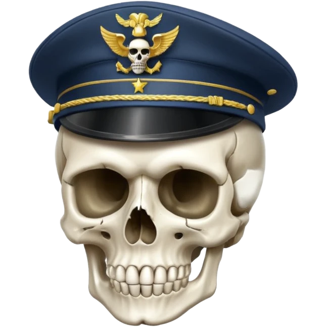 Quiero una calavera con su sombrero soldado 🪖 emoji