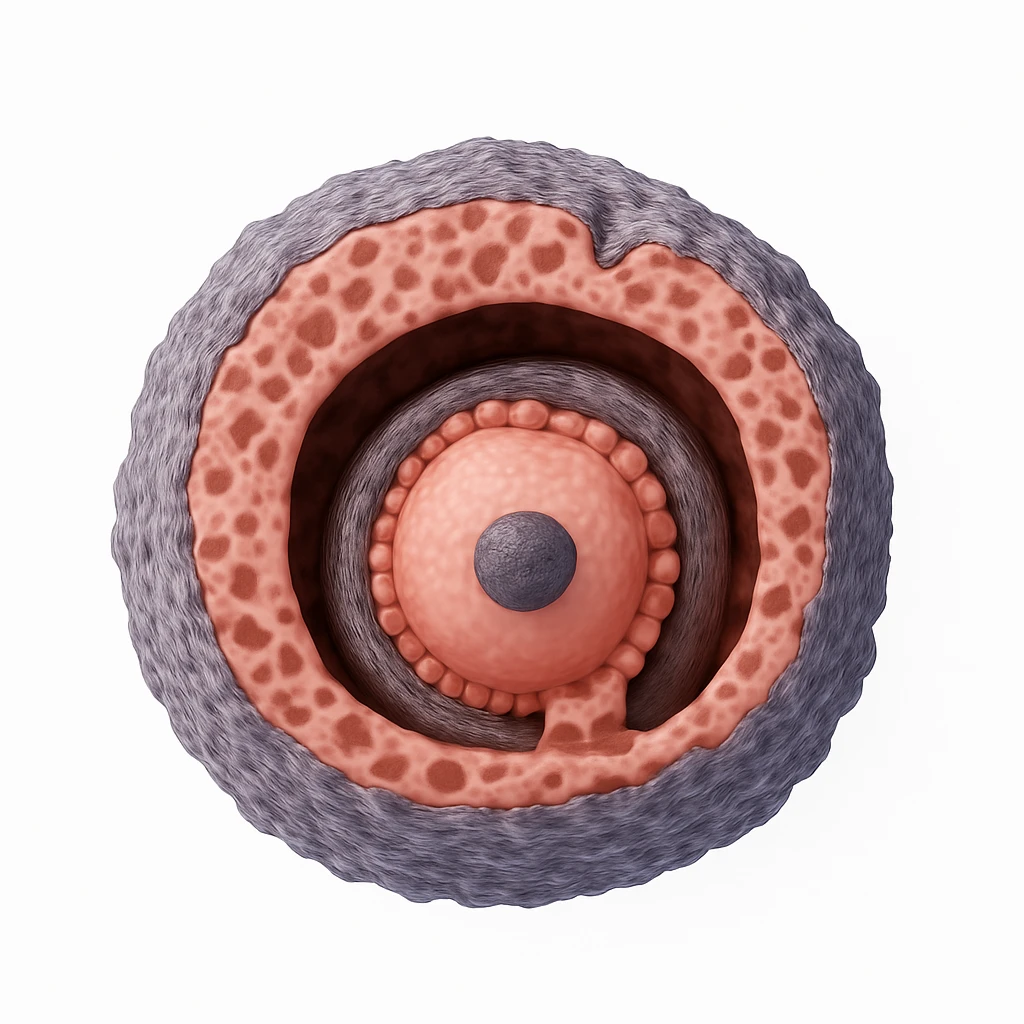 Remove all the colored arrows at the top from the hyperrealistic 4K image of the cell, keeping only the detailed cell structure on a white background. Maintain the hyperrealistic style and clarity of the cell structure. emoji