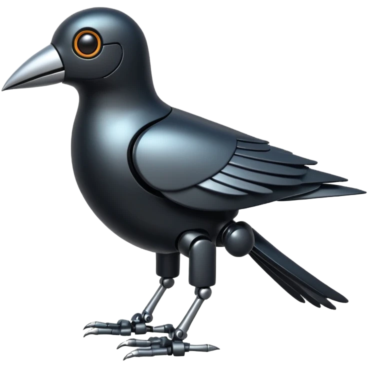 black robotic bird emoji