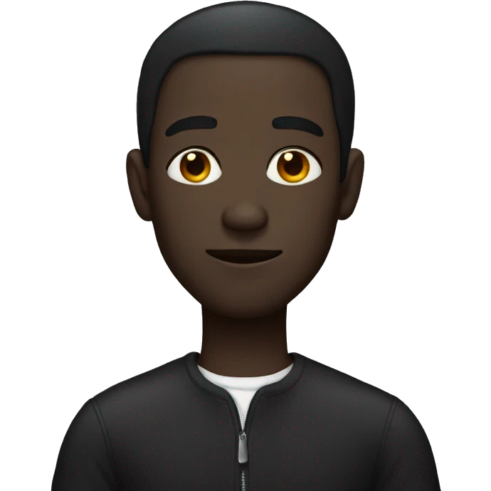 Dark black skinny man emoji