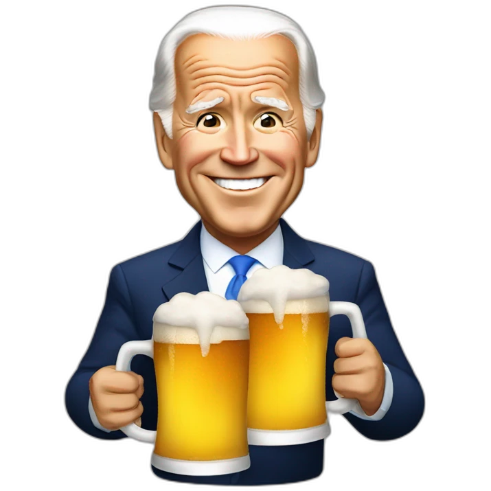 Joe Biden with beer emoji
